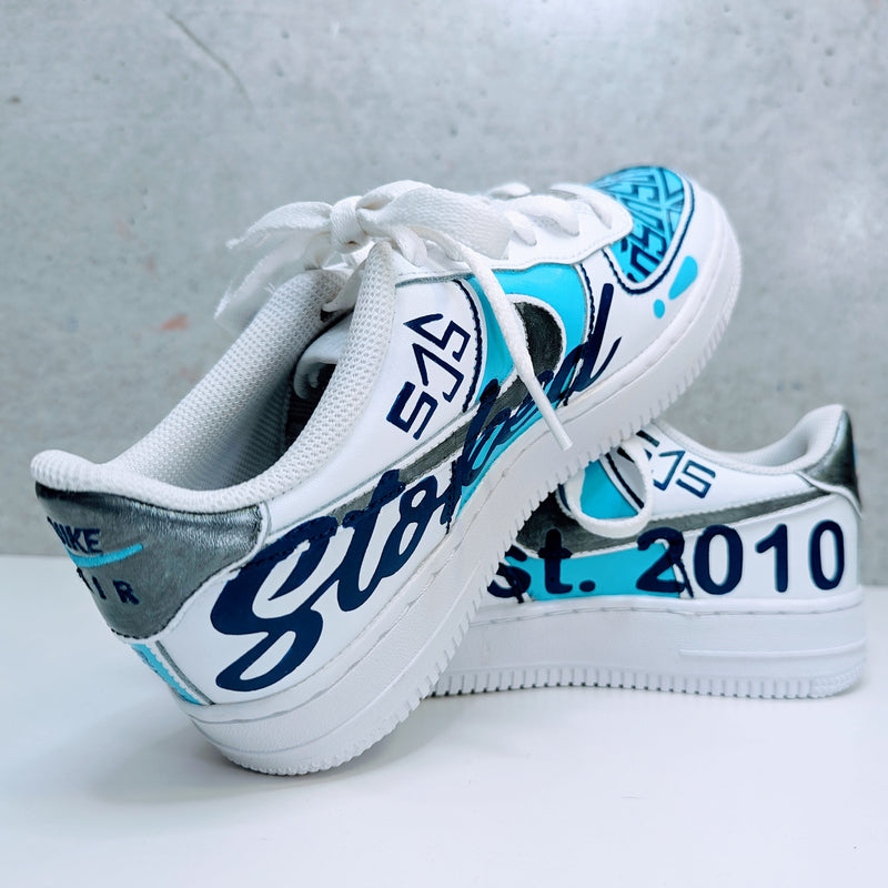 Custom Painted Air Force 1 Two Color with Name and Initials | Hand-Painted Personalized AF1
