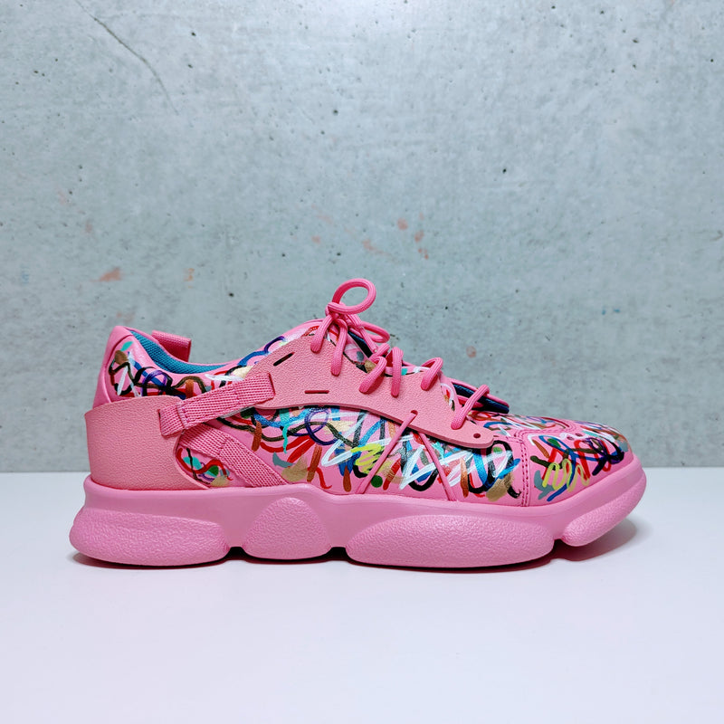 Custom Painted Camper Shoes Love Scribble Design | Hand-Painted Artistic Sneakers