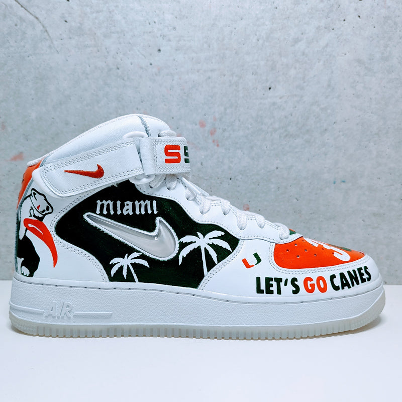 Custom Painted Air Force 1 Mid ACC NCAA Sneakers | Hand-Painted AF1 Mid College Shoes