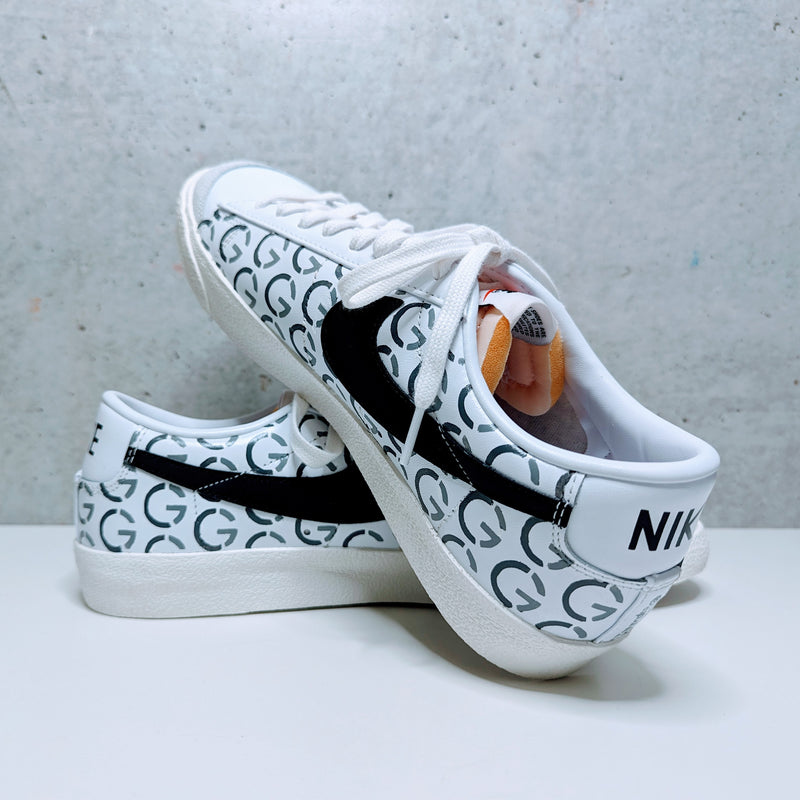 Custom Painted Nike Blazer Low with Personalized Initials | Hand-Painted Monogram Sneakers