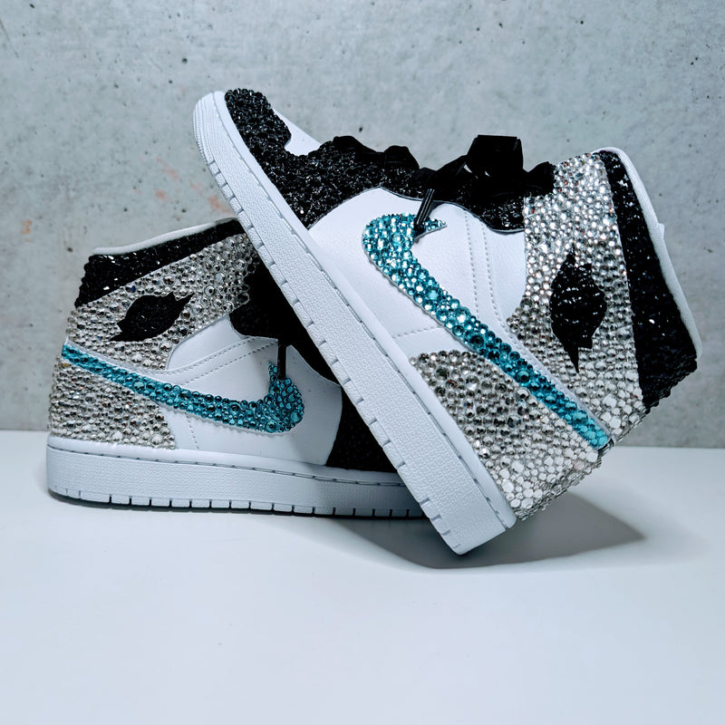 Turquoise, Black and Clear Crystals, Shoes by Tamara.Love
