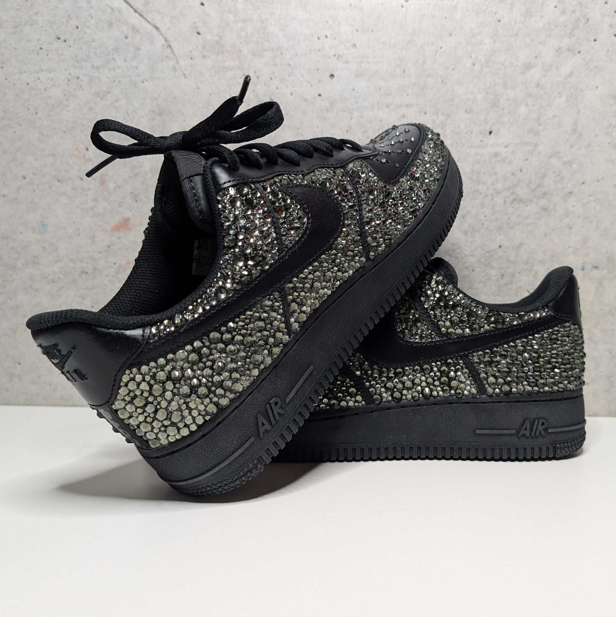 Black Glitter Red Red Bottom Air Force Ones Black Glitter Air