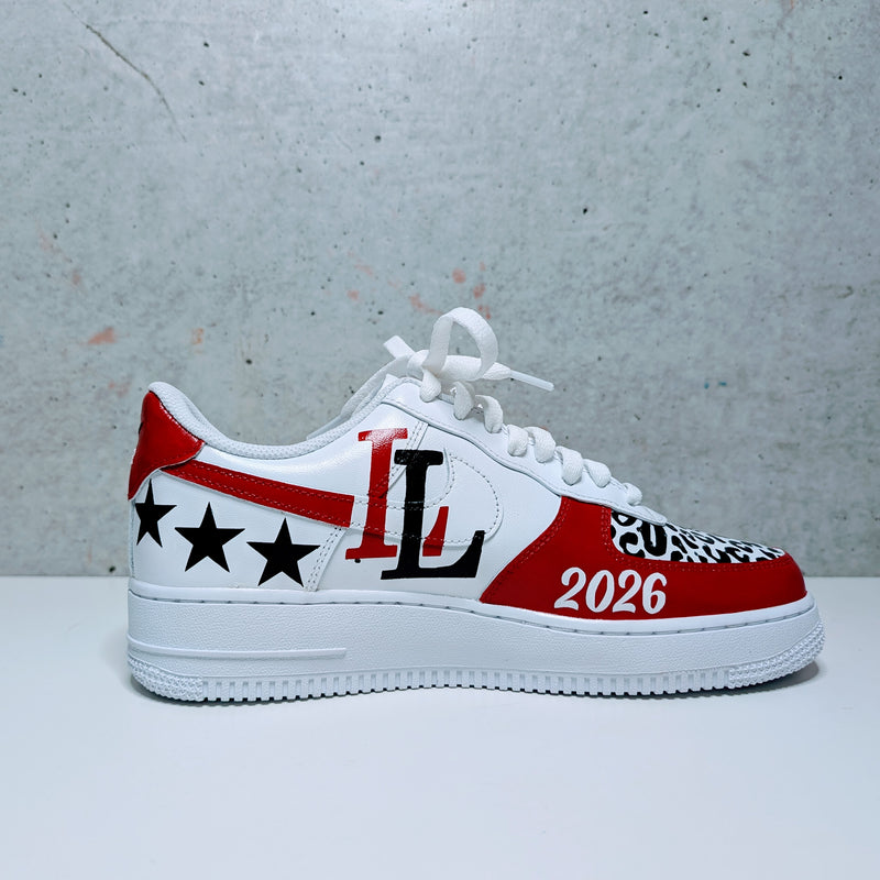 Custom Painted Air Force 1 High School Sneakers | Hand-Painted AF1 School Spirit Shoes