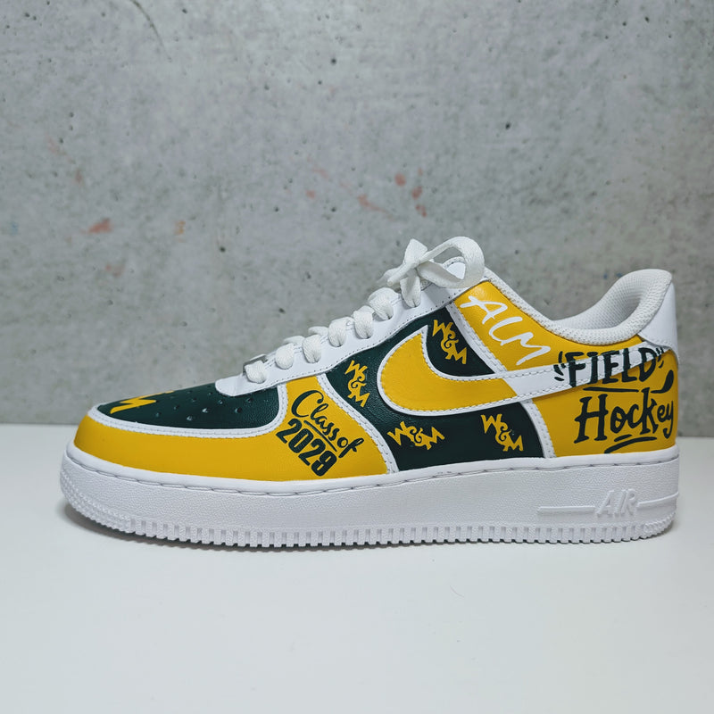 Custom Painted Air Force 1 CAA NCAA Sneakers | Hand-Painted AF1 College Shoes