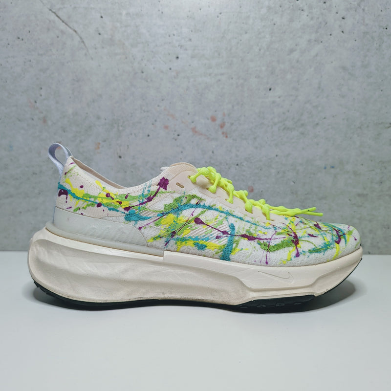 Custom Painted Nike Invincible Running Shoes | Teal Purple Yellow Hand-Painted Sneakers