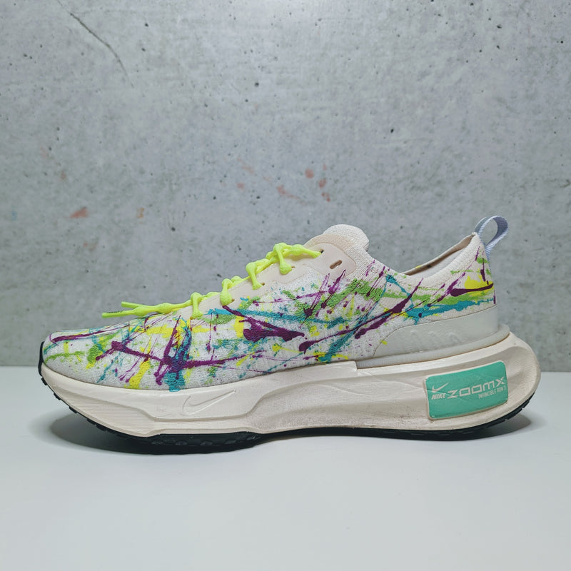 Custom Painted Nike Invincible Running Shoes | Teal Purple Yellow Hand-Painted Sneakers