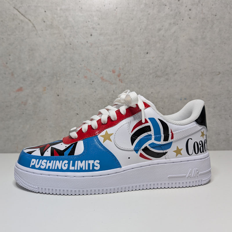 Custom Painted Air Force 1 Coach Edition Sneakers | Hand-Painted Team Staff Shoes