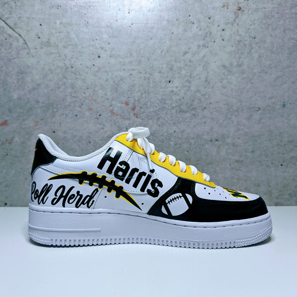 Custom Painted Air Force 1 NDSU Bison Sneakers | Hand-Painted Neon Edition