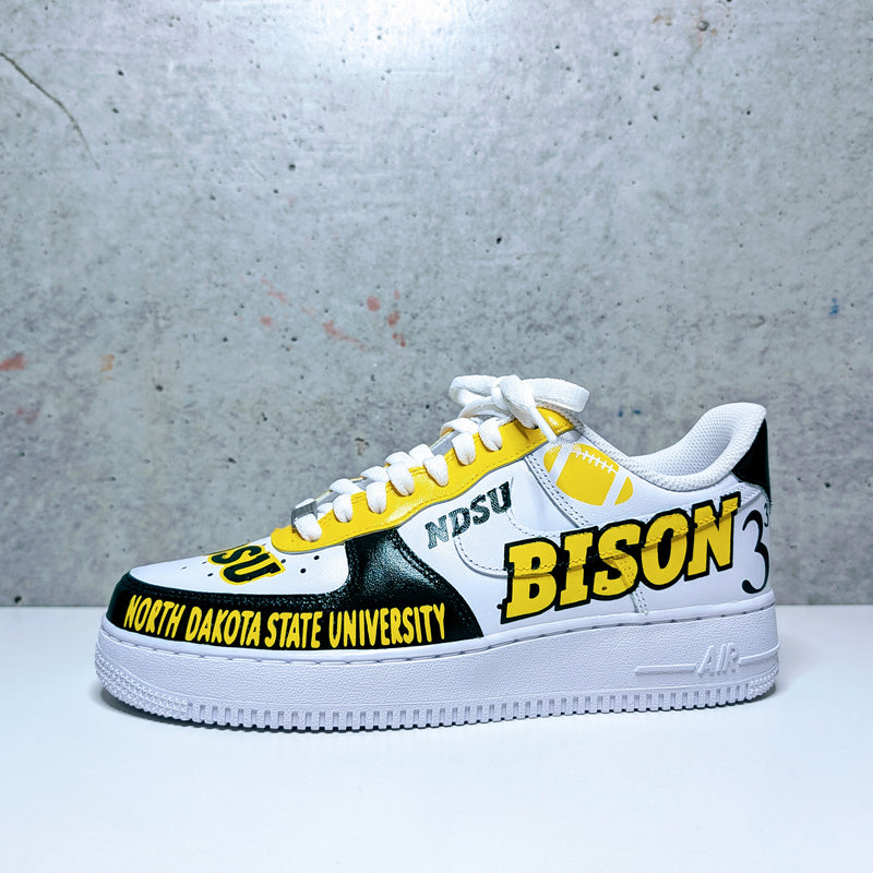 Custom Painted Air Force 1 NDSU Bison Sneakers | Hand-Painted Neon Edition