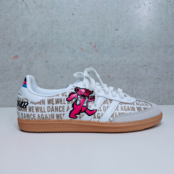 Custom Painted Adidas Samba "We Will Dance Again" Sneakers | Hand-Painted Bat Mitzvah Shoes