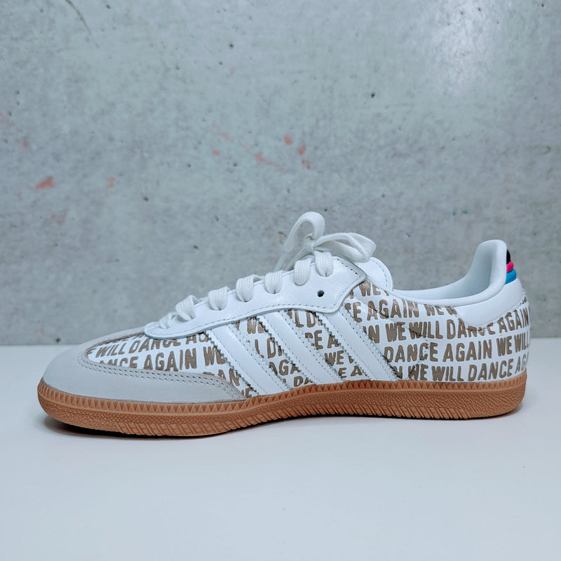 Custom Painted Adidas Samba "We Will Dance Again" Sneakers | Hand-Painted Bat Mitzvah Shoes