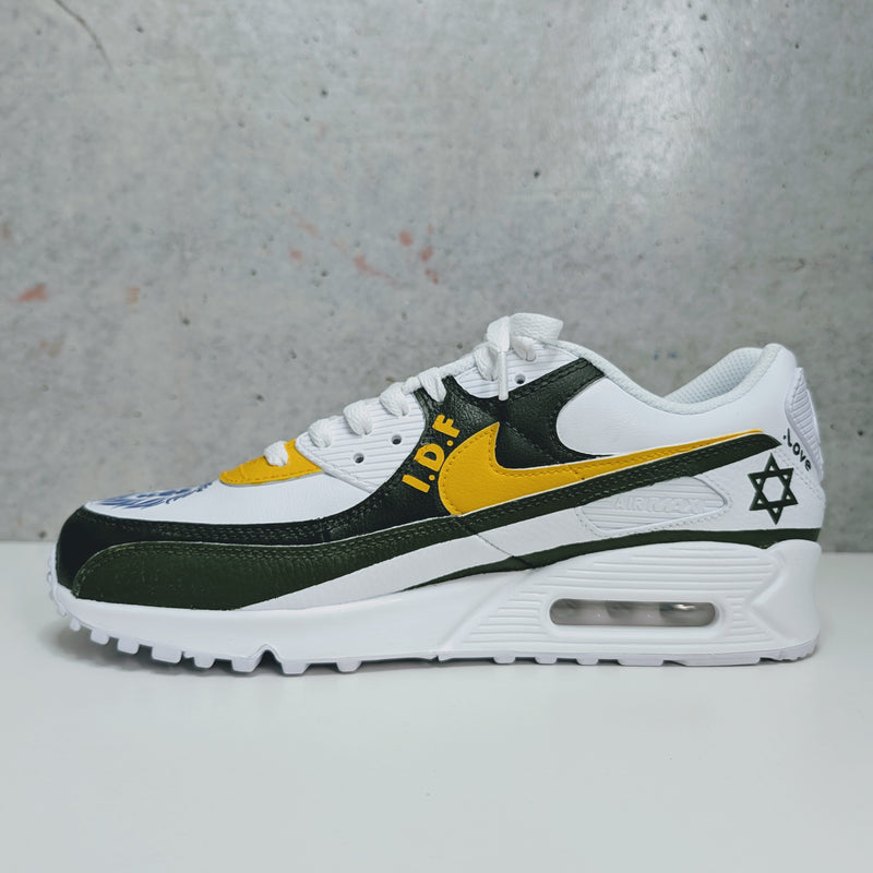 Custom Painted Air Max Israel Heritage Sneakers | Hand-Painted Bar Mitzvah Shoes