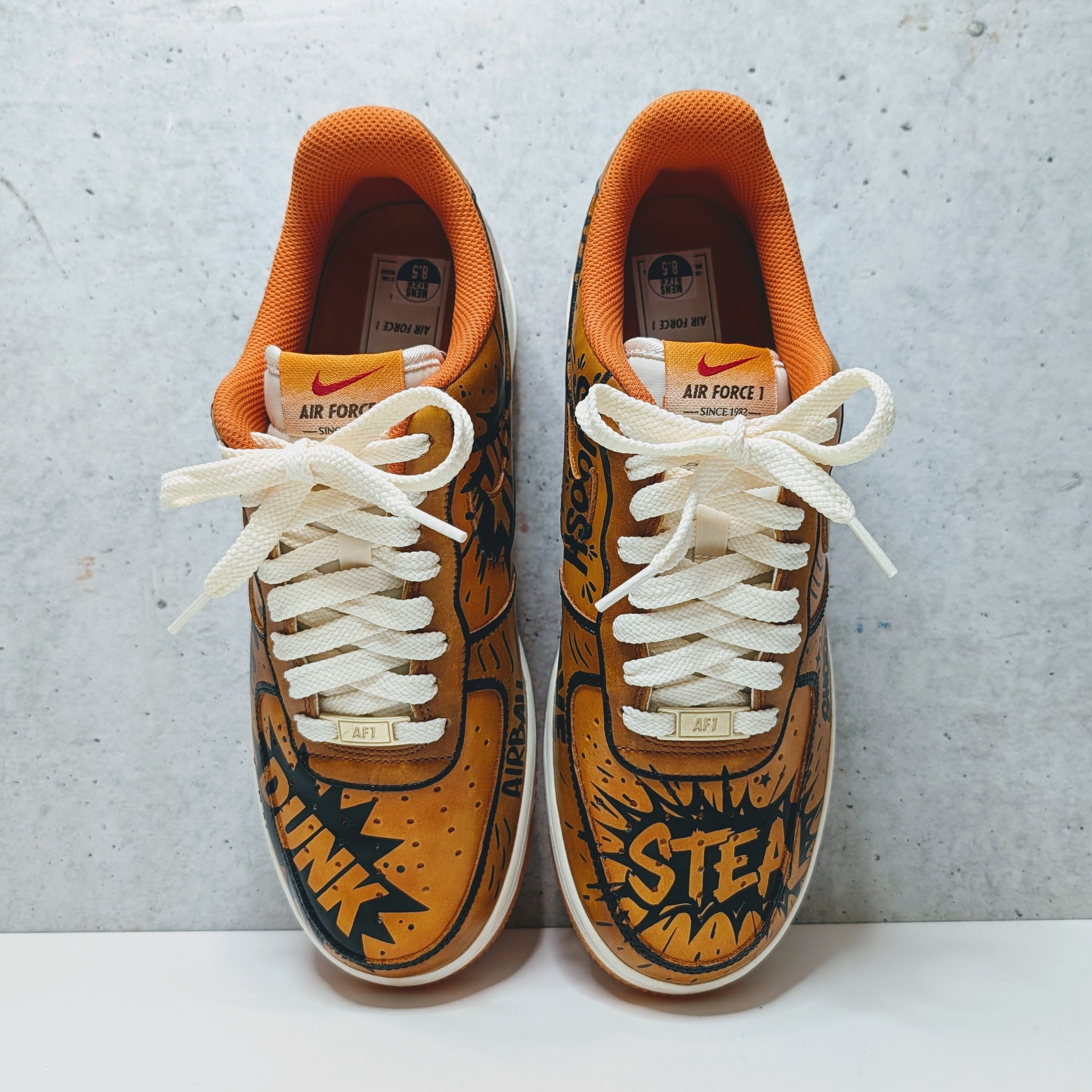 Nike Air Force Leather Custom Painted Yellow High Top Athletic Mens Shoes 9.5 Nike Air Force 1 Shadow Women main image 3