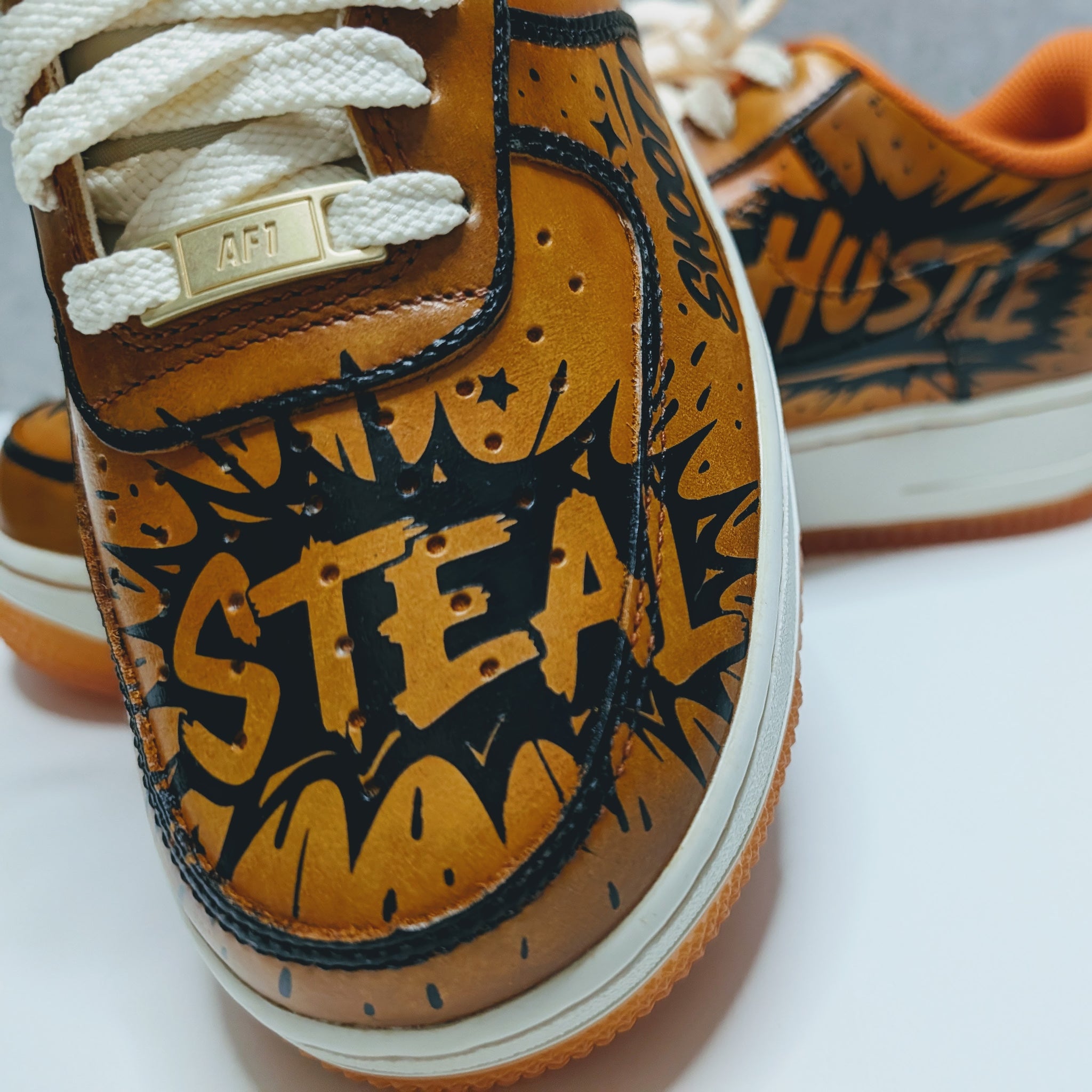 Orange Sneakers with Bold Lettering Athletic Running Shoes Just So So Orange Accents Comfort  main image 4