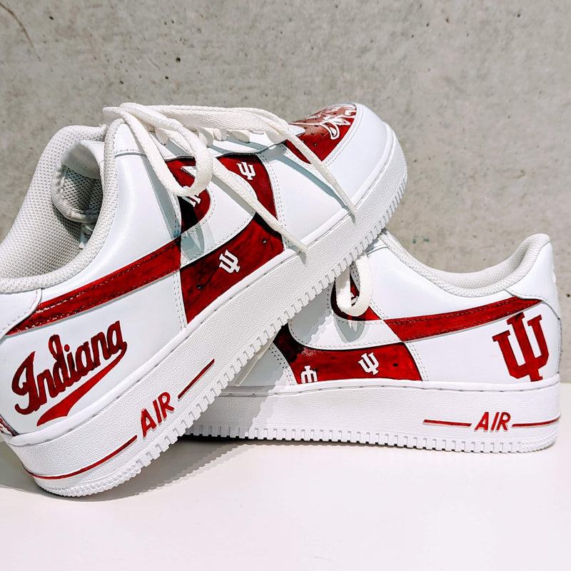 Custom Painted Air Force 1 Indiana University Sneakers | Hand-Painted Hoosiers AF1