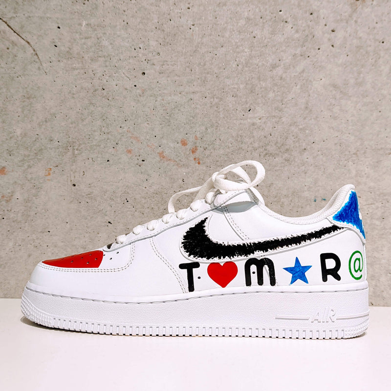 Custom Painted Air Force 1 Bubble Love Original Colors | Hand-Painted AF1 Sneakers