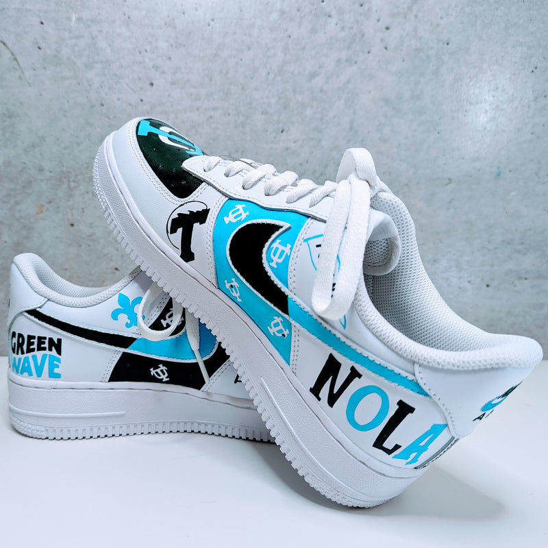 Custom Painted Air Force 1 AAC NCAA Sneakers | Hand-Painted AF1 College Shoes