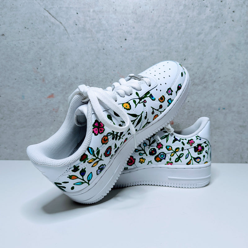 Hand-Painted Air Force 1 Sneakers, AF1, Wild Flowers Everywhere