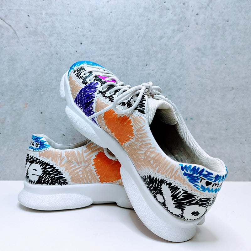 Custom Painted Camper Shoes Love Scratch Fancy Design | Hand-Painted Artistic Sneakers