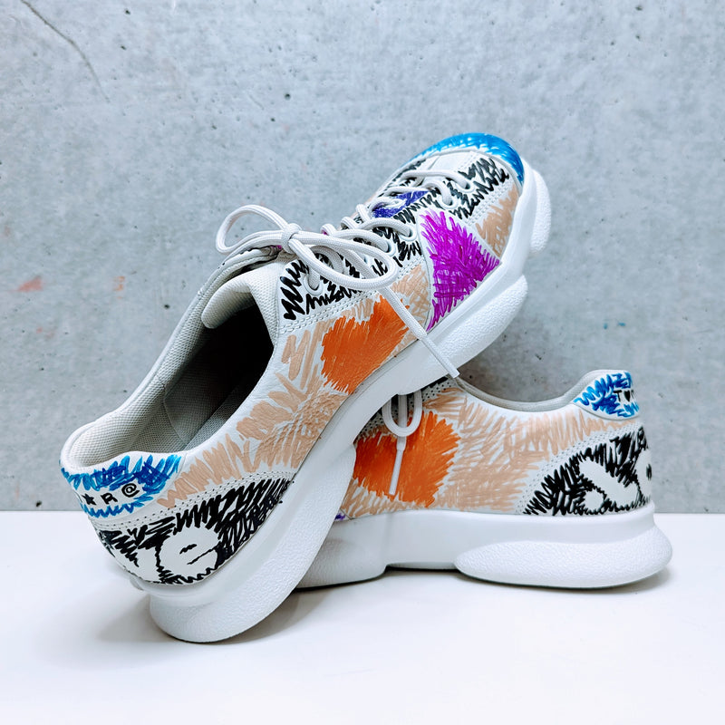 Custom Painted Camper Shoes Love Scratch Fancy Design | Hand-Painted Artistic Sneakers