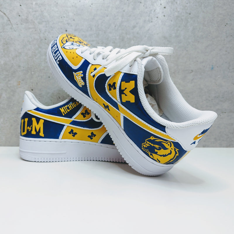 Custom Painted Air Force 1 Big Ten NCAA Sneakers | Hand-Painted AF1 College Shoes