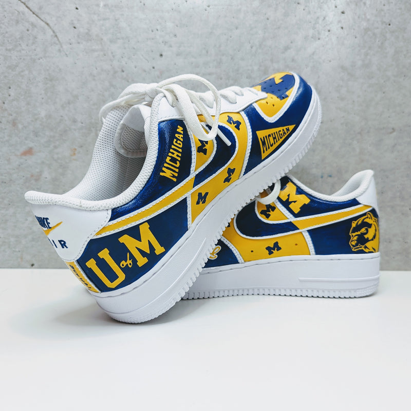 Custom Painted Air Force 1 Big Ten NCAA Sneakers | Hand-Painted AF1 College Shoes