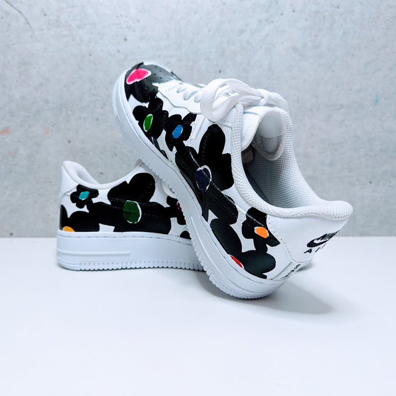 Custom Painted Air Force 1 Big Phat Poppy Flowers Design | Hand-Painted Marimekko-Inspired AF1