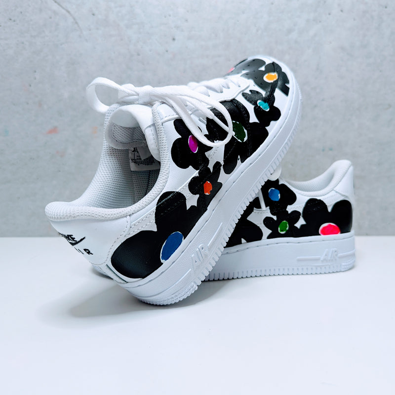 Custom Painted Air Force 1 Big Phat Poppy Flowers Design | Hand-Painted Marimekko-Inspired AF1