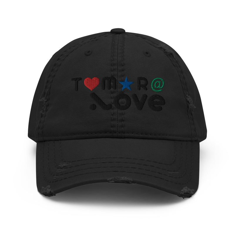 Tamara.Love Distressed Logo Hat with Heart | Embroidered Cotton Twill Cap