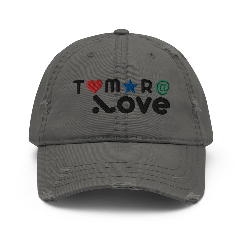 Tamara.Love Distressed Logo Hat with Heart | Embroidered Cotton Twill Cap